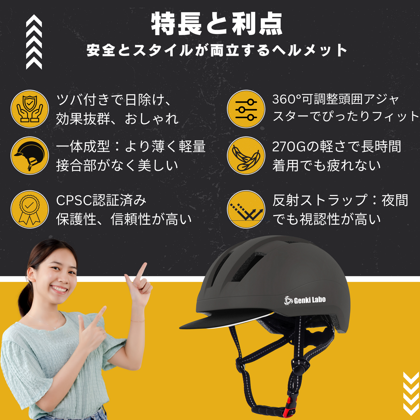 通勤ヘルメット-黒