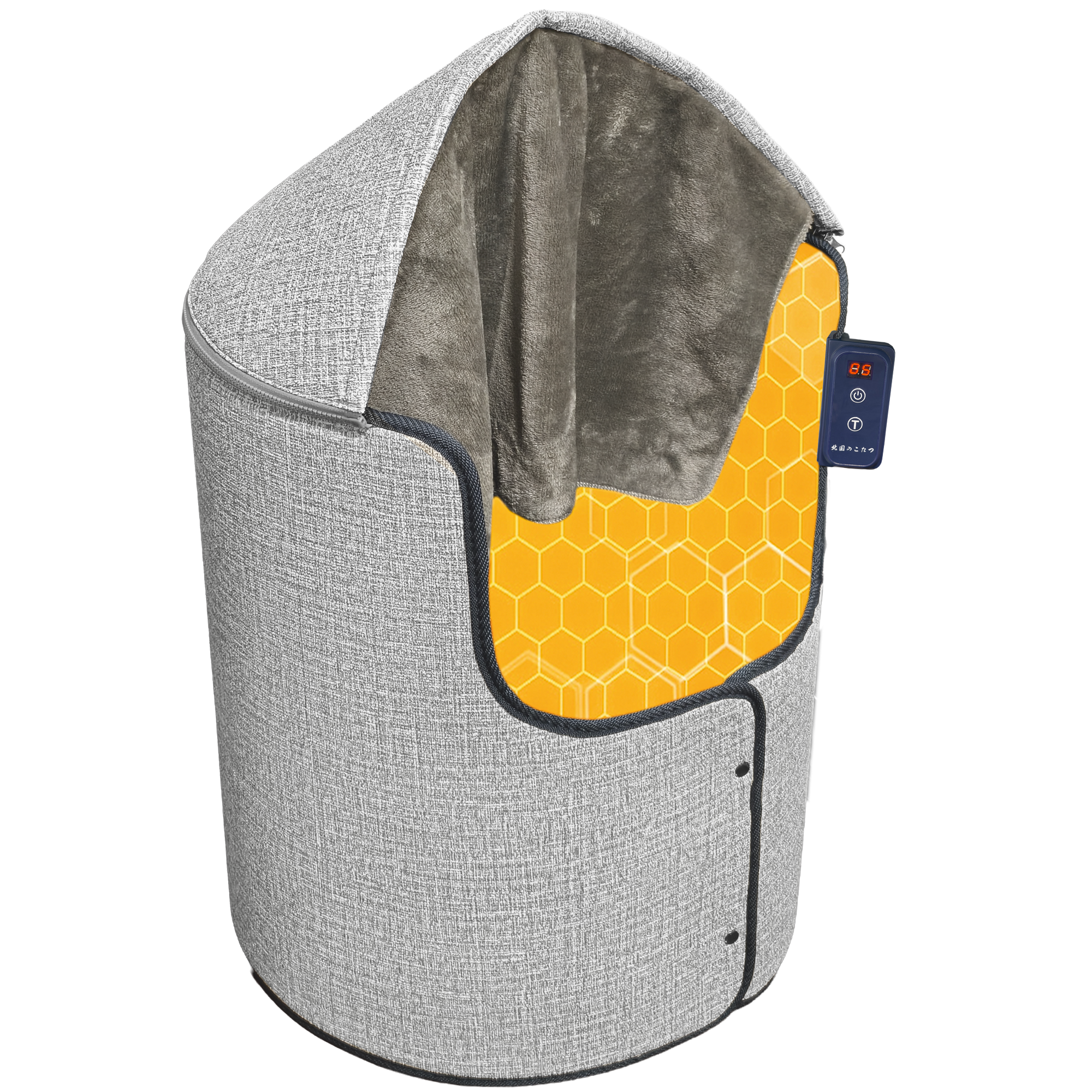 ラウンド型 360°発熱 遠赤外線足元パネルヒーター 多面発熱 省エネ