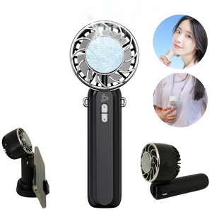 Genki Ice 手持ち扇風機 ハンディファン 首掛けストラップ 台座付き