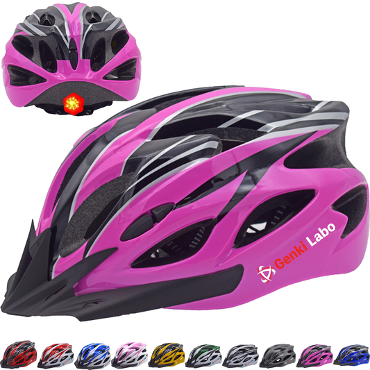 春夏ヘルメット - フリーサイズ、ピンク・ブラック