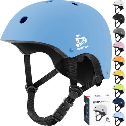 自転車ヘルメット CE安全規格 子供大人兼用 (ブルー)