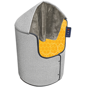 ラウンド型 360°発熱 遠赤外線足元パネルヒーター 多面発熱 省エネ