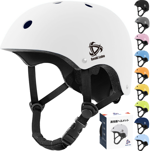 自転車ヘルメット CE安全規格 子供大人兼用 (白)